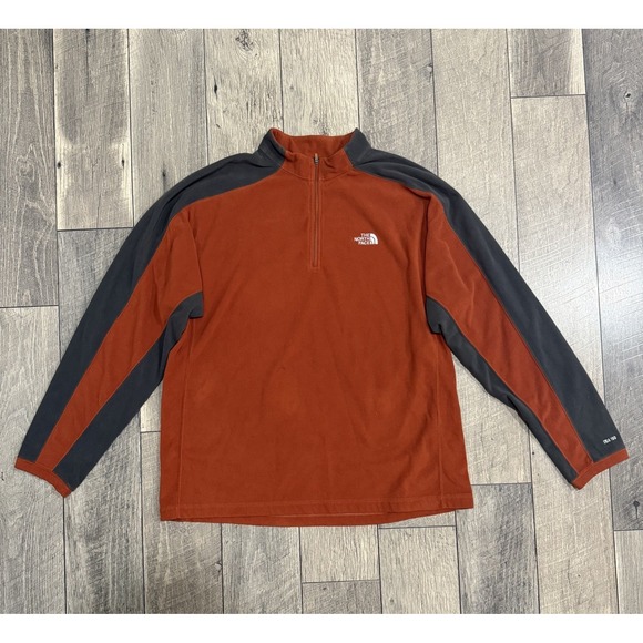 VTG The North Face Jacket Orange TKA Glacier 100 1/4 Zip XL Fleece Pullover Y2K - Picture 1 of 11